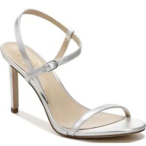Sam Edelman Sandals Womens Size 11 Silver Faux Leather Dara Heels